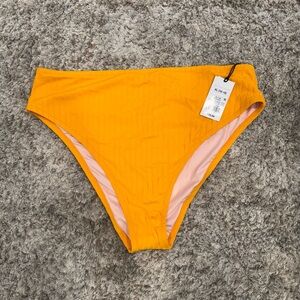 Shade & Shore Ribbed Orange Bikini Bottoms – Size XL (New With Tags)